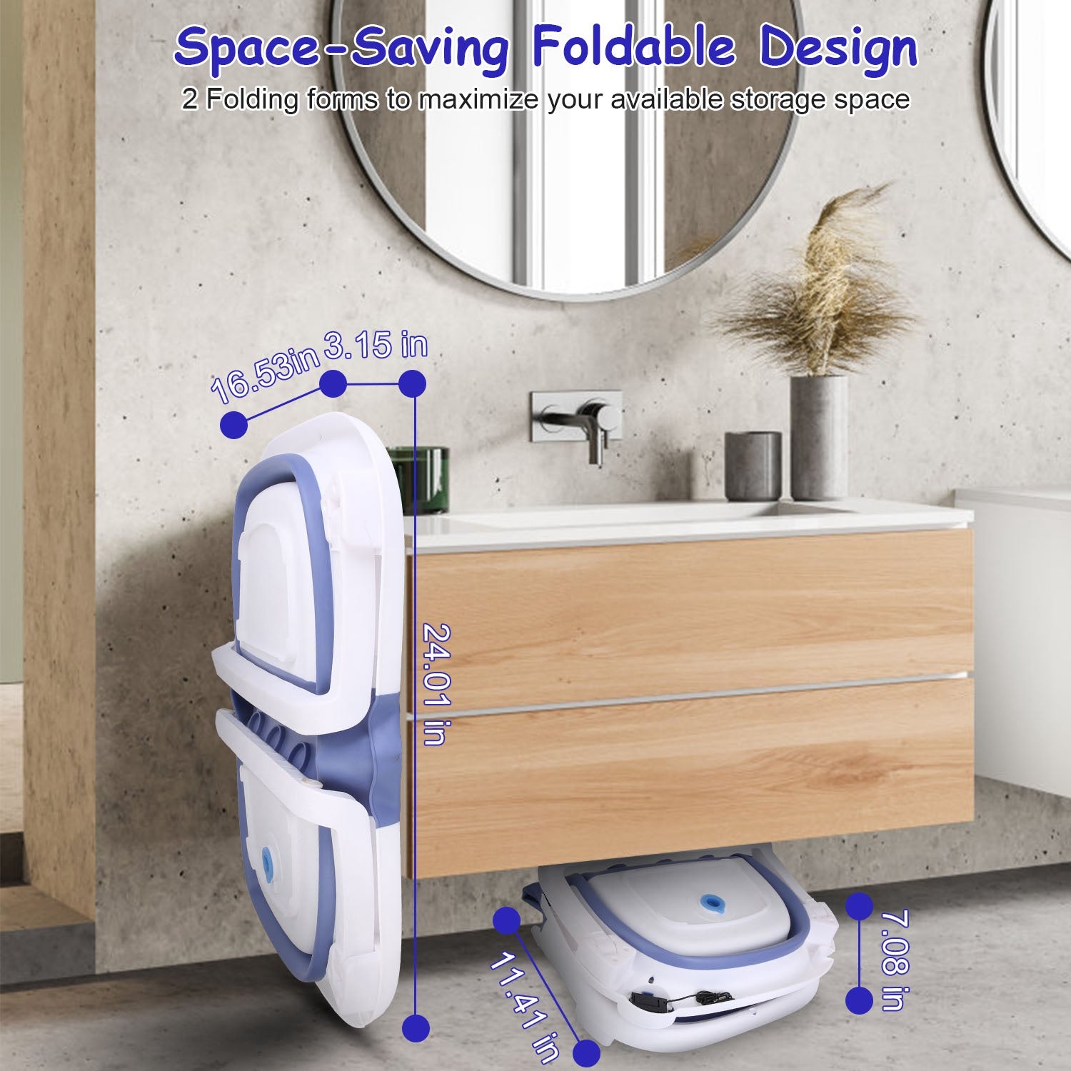 MamaSolved™ Smart Foldable Baby Bathtub with Real-Time Temperature Display