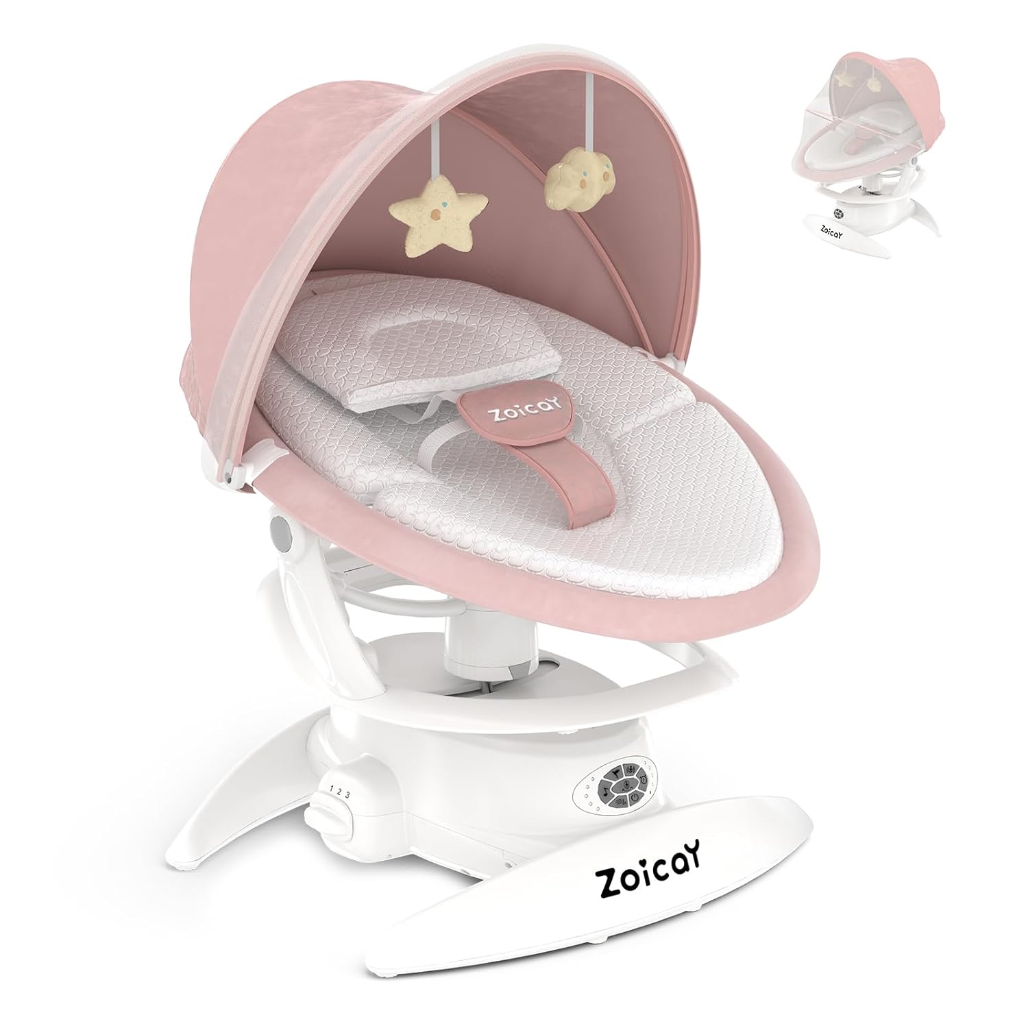 MamaSolved™ Smart Bluetooth Baby Swing – Motion Sensing & Remote Controlled (Ultra-Lightweight)