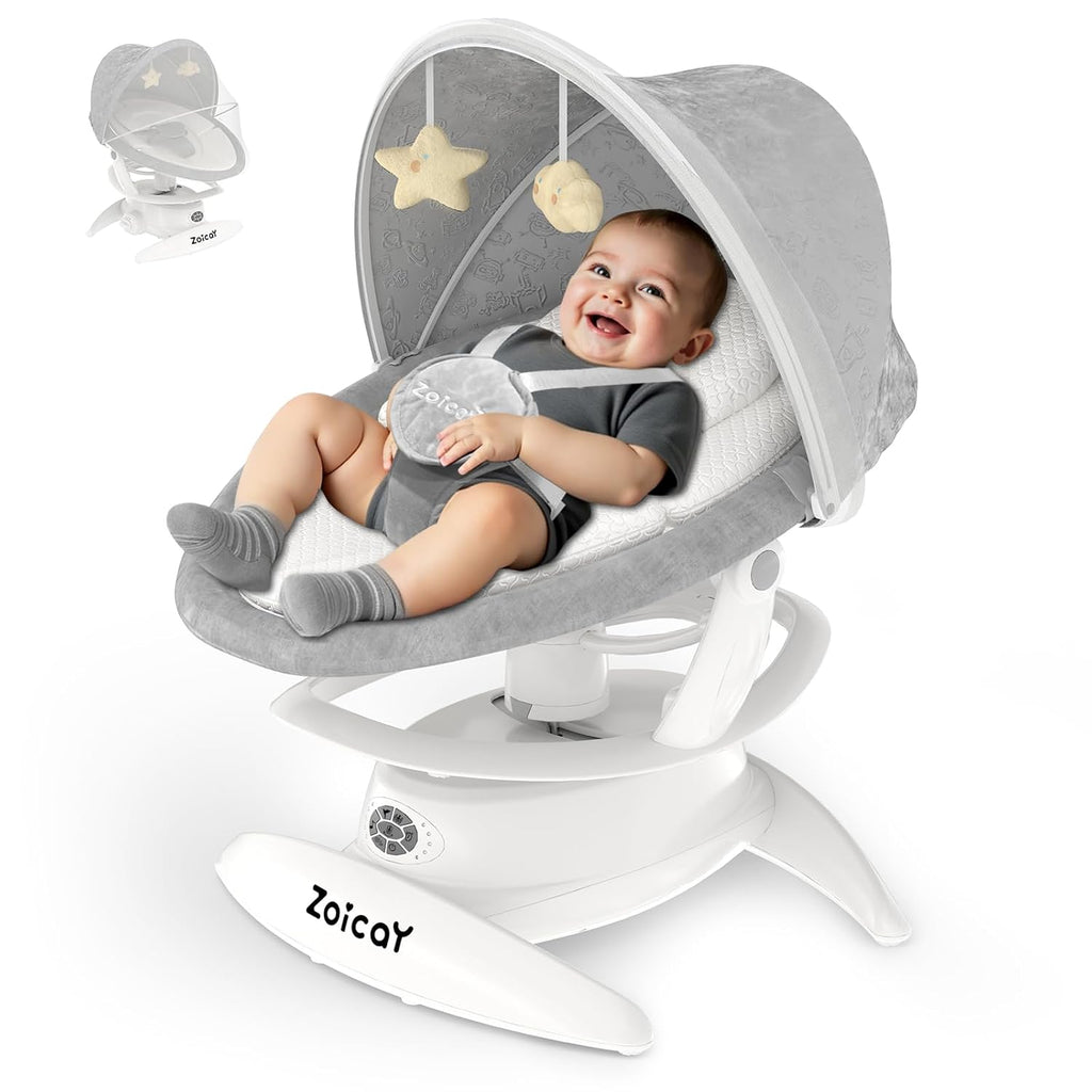 MamaSolved™ Smart Bluetooth Baby Swing – Motion Sensing & Remote Controlled (Ultra-Lightweight)