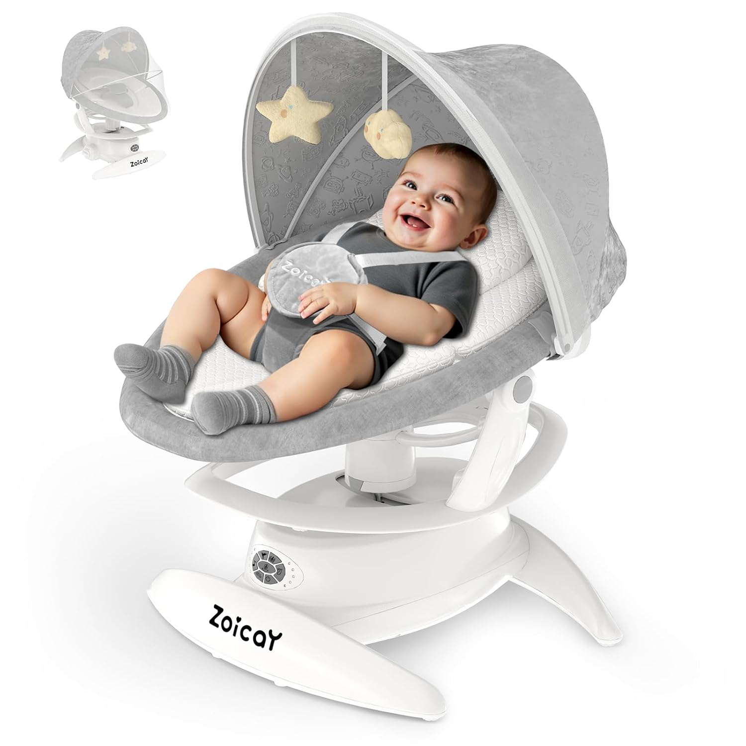 MamaSolved™ Smart Bluetooth Baby Swing – Motion Sensing & Remote Controlled (Ultra-Lightweight)