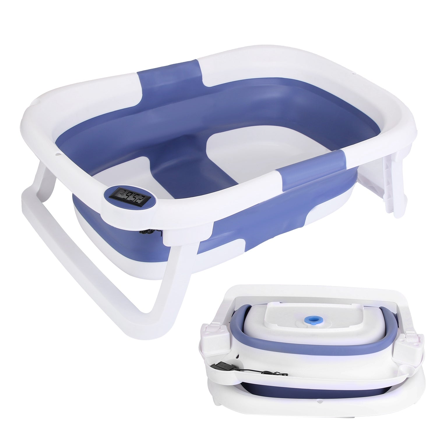 MamaSolved™ Smart Foldable Baby Bathtub with Real-Time Temperature Display