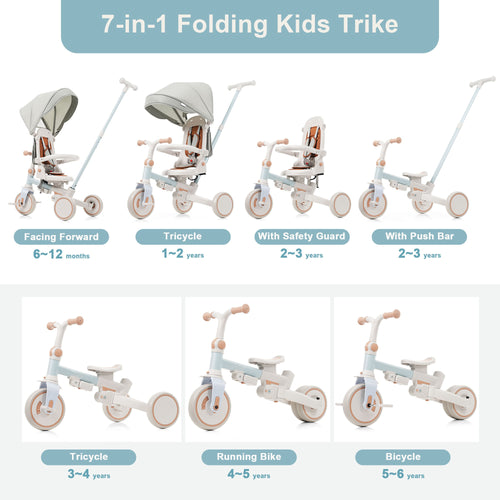 MamaSolved™ 7-in-1 Baby Tricycle — The Ride That Grows With Your Child! 🚲