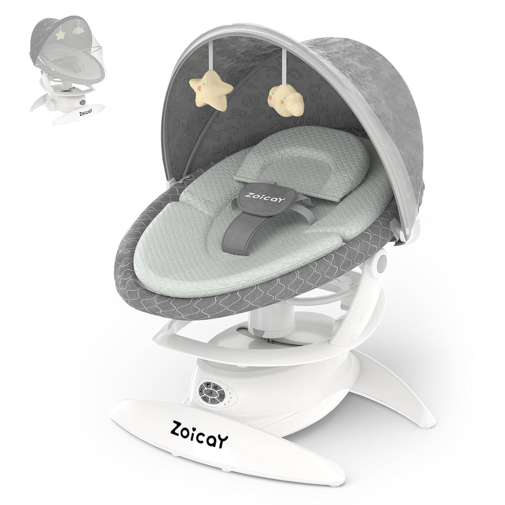MamaSolved™ Smart Bluetooth Baby Swing – Motion Sensing & Remote Controlled (Ultra-Lightweight)