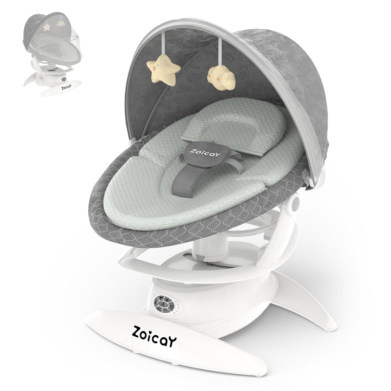 MamaSolved™ Smart Bluetooth Baby Swing – Motion Sensing & Remote Controlled (Ultra-Lightweight)