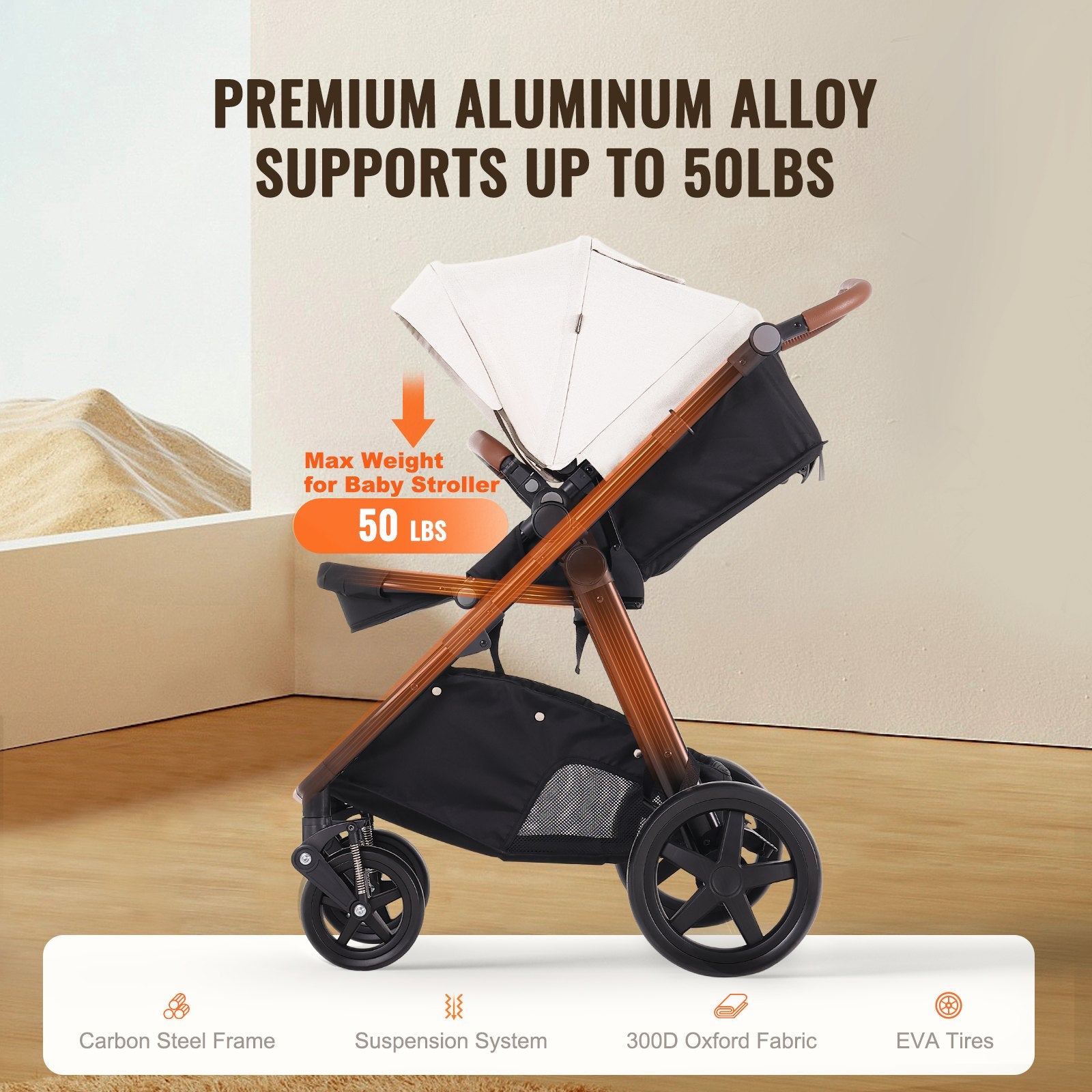 MamaSolved™ 3-in-1 Luxury Explorer Stroller