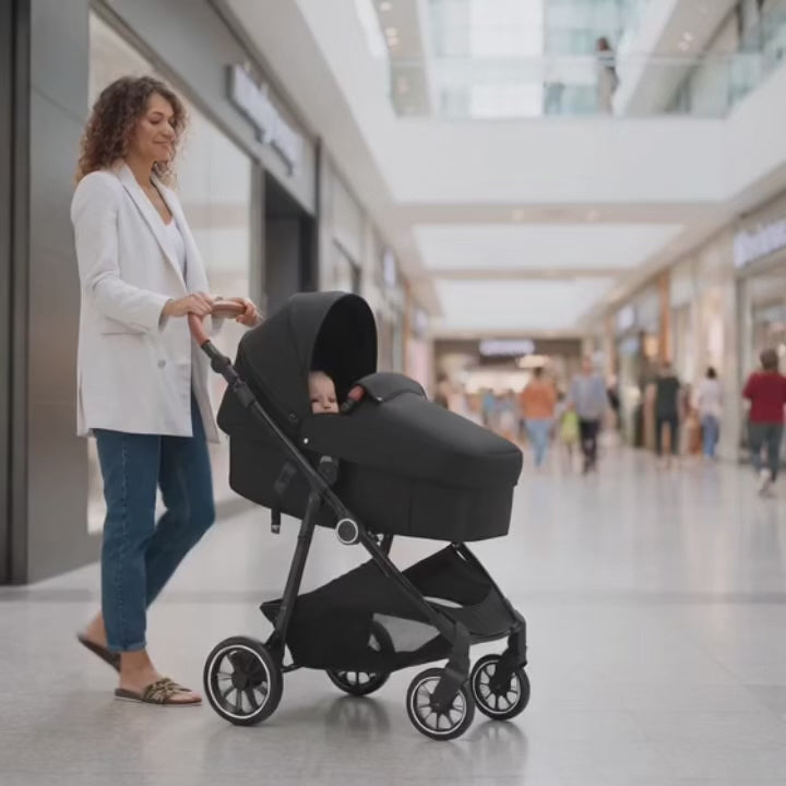 MamaSolved™ 3-in-1 Luxury Explorer Stroller – Carbon Steel Edition